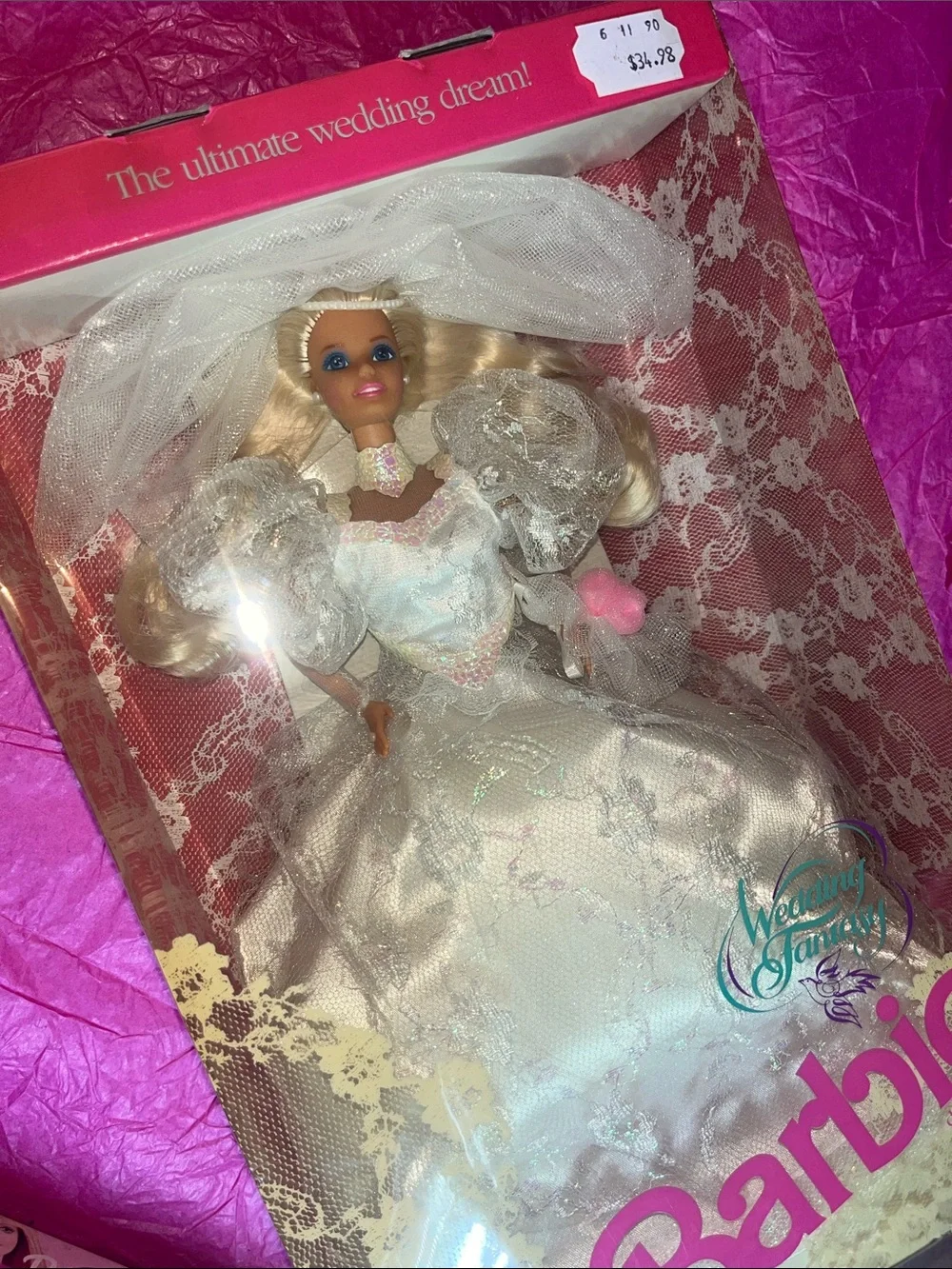 1989 Wedding Fantasy Barbie doll (Model No. 2125) Mattel NRFB
